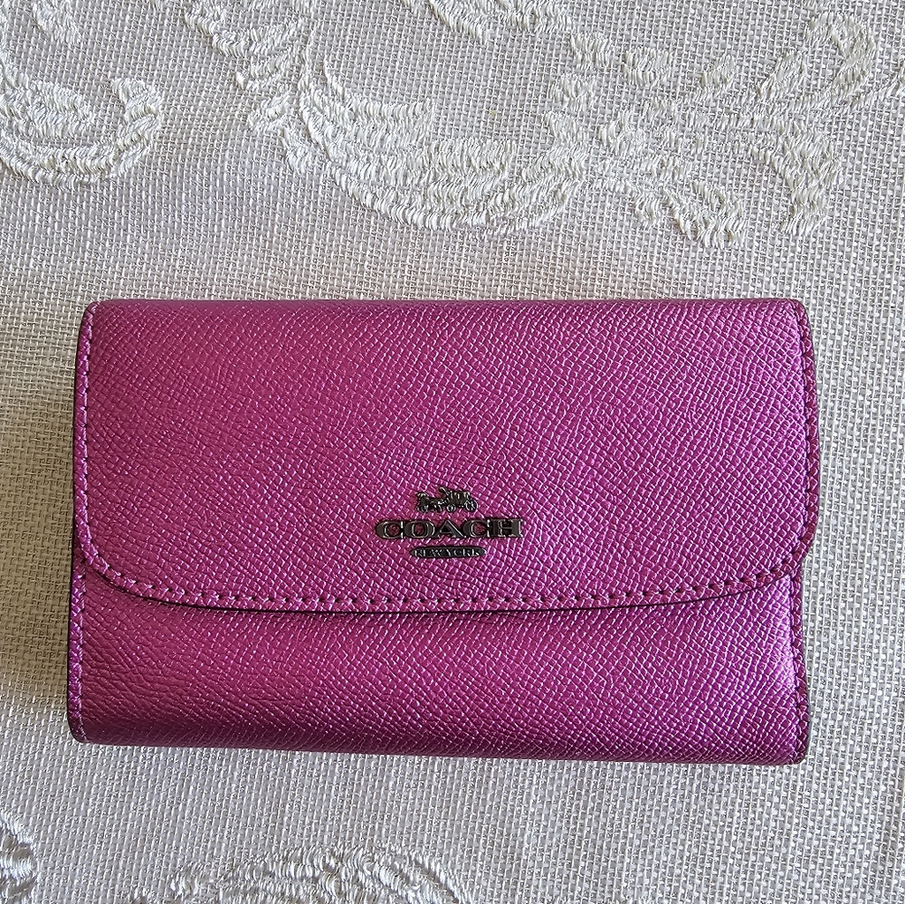 Coach Metallic Pink Wallet